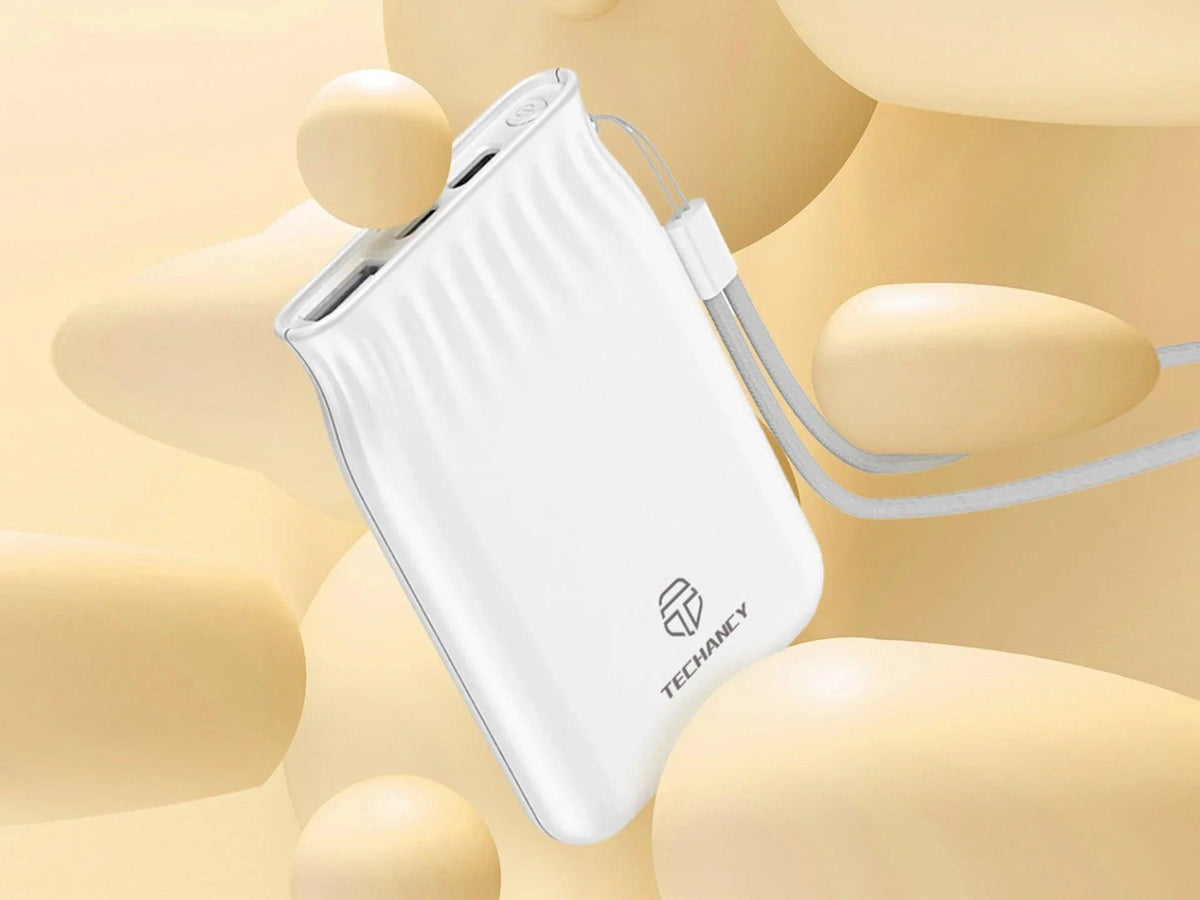 Techancy 6500mah Power Bank Branco TF2772,Carregamento De Telemóvel/Tablet Compatível Com 2A, Fonte De Alimentação Portátil