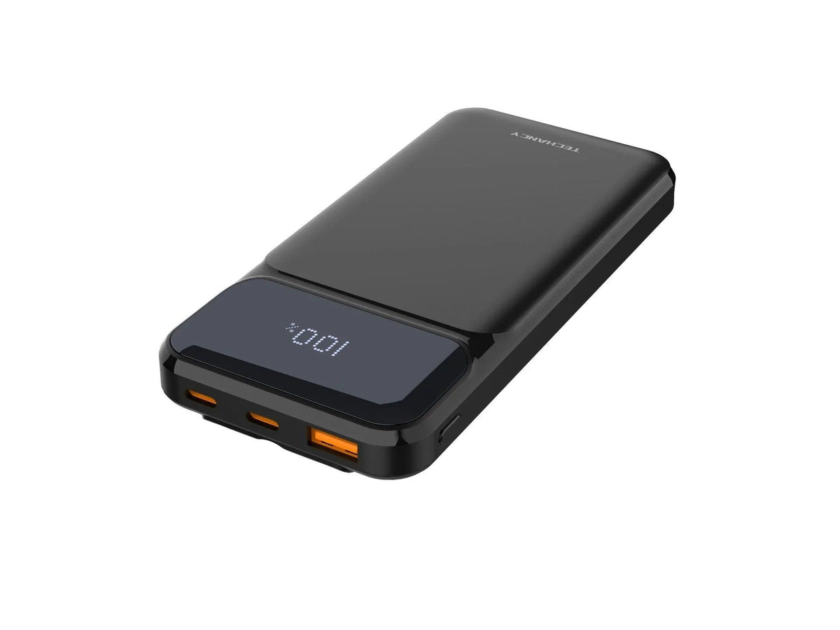 Techancy Power Bank 10000 Mah 22.5w  TF2782, Cabo De Carregamento Type-C+Lightning+ Usb 3in1, Ecrã Digital De Potência