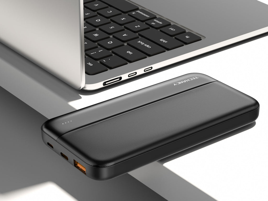 Techancy Power Bank 10000mah Preto TF2776, Carregamento Rápido Pd20w Para Smartphones, Tablets E Muito Mais!
