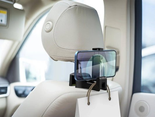 Suporte para telemóvel com gancho para banco traseiro do carro Techancy, TI2243, preto